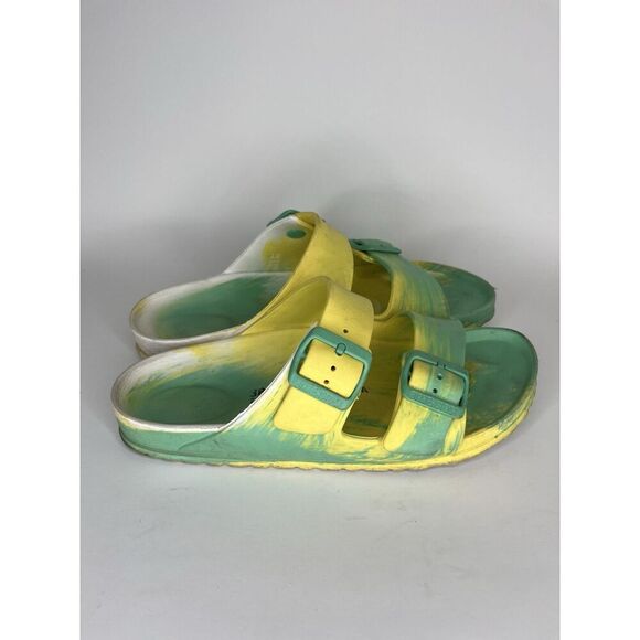 Birkenstock Sandals Slides Double Strap Buckle Women Size 38 US 7 Green - Picture 2 of 14